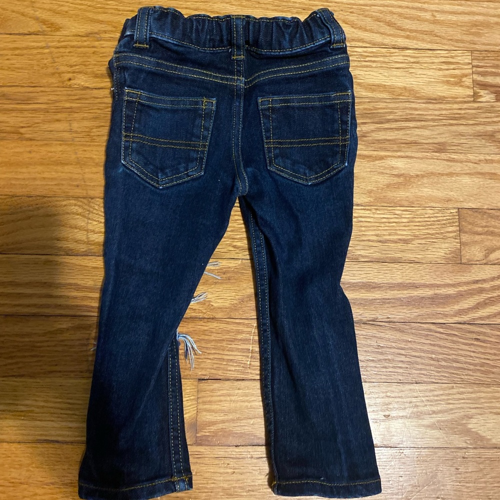 Distressed Buffalo plaid jeans